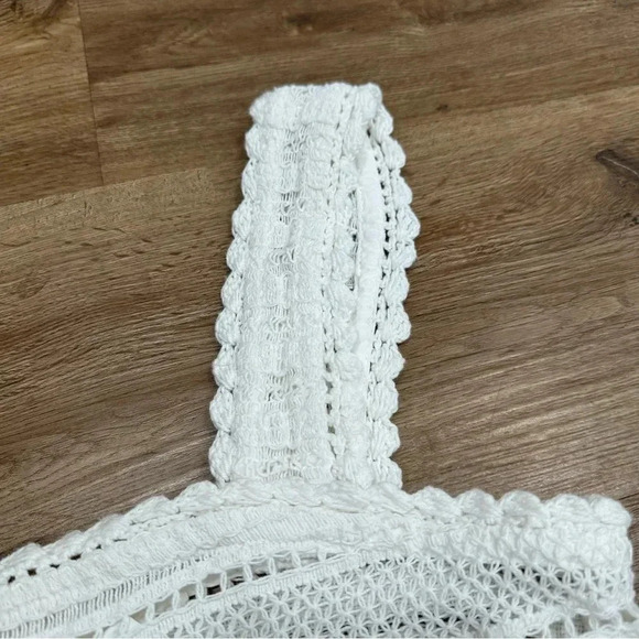 Aerie Crochet White‎ Textured Crop Top Tank - Picture 6 of 9